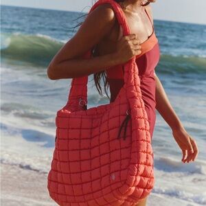 Free People Movement Quilted Coral Tote Bag